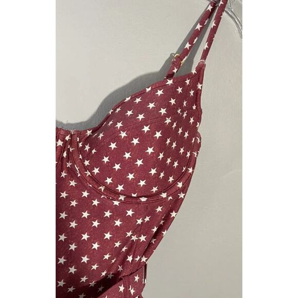 We Wore What Danielle One Piece Star Print Belted One Piece Bathing Suit Small - Picture 5 of 8